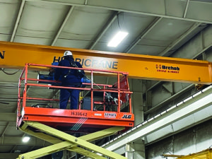 An image of a person on a crane